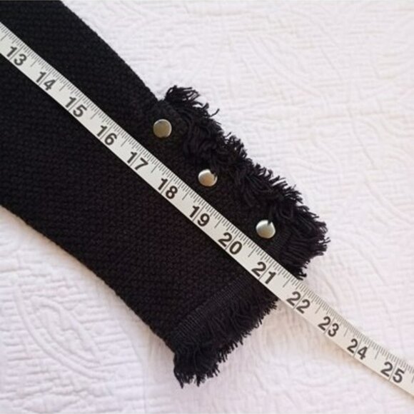Nic+Zoe Jacket Black Textured Open Front Fringe Trim & Snap Cuff Detail Size XS - Picture 12 of 15
